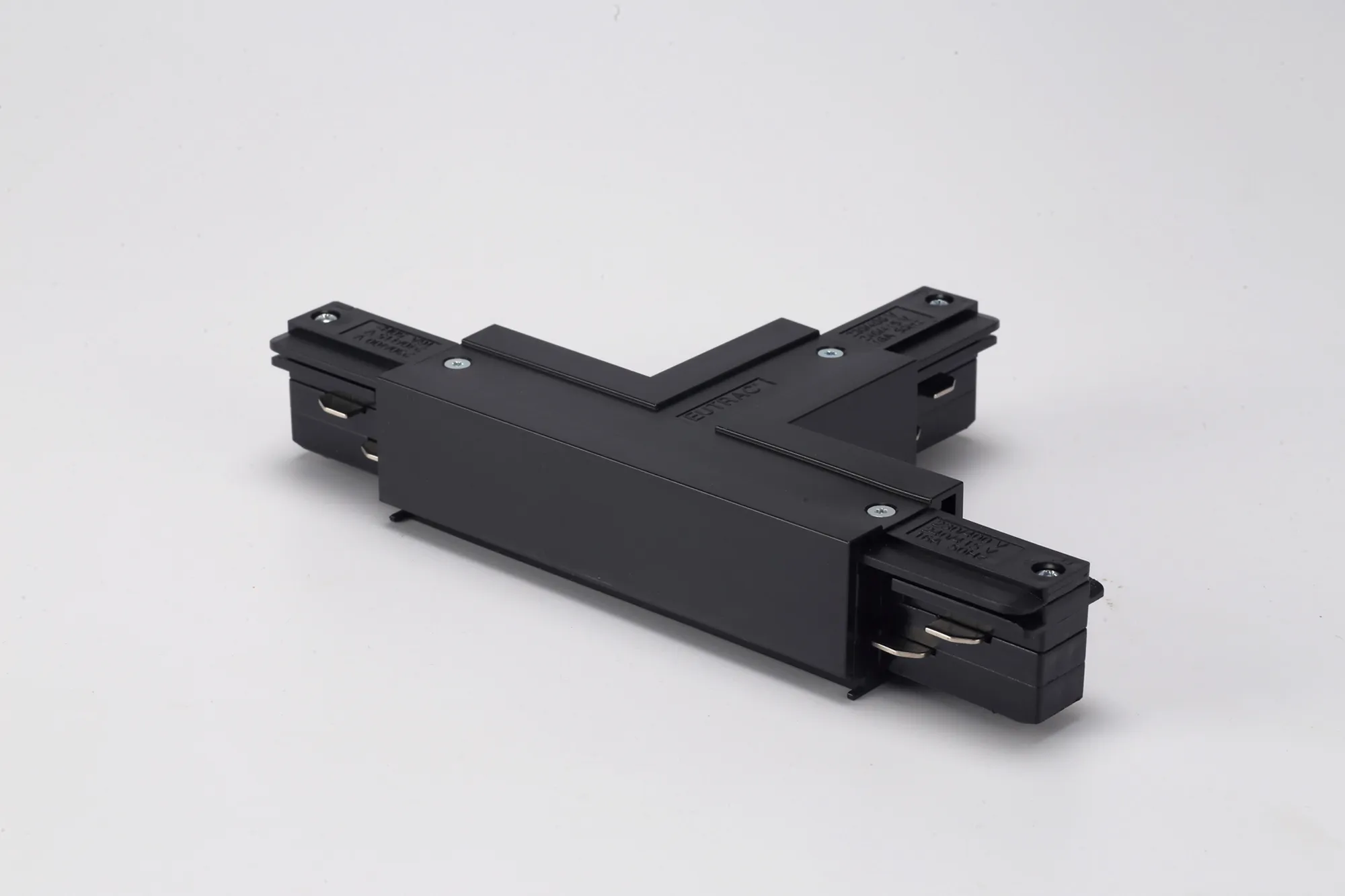 T Coupler With Feeding Option 3 Circuit Surface Mounted Track Right 555 1 1212 2  Eutrac 3 Circuit Surface-Black